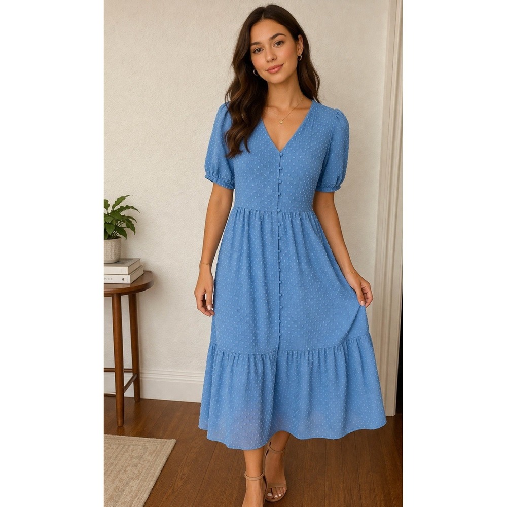 Market & Spruce Dress Blue Button Down Size Small NWT (E)